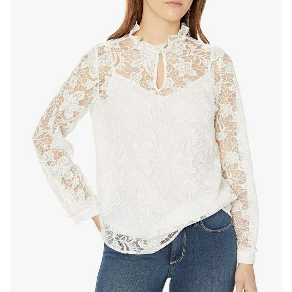 NWT NYDJ Women's Victorian Lace Blouse SZ PS #MMM EXCELLENT CONDITION!